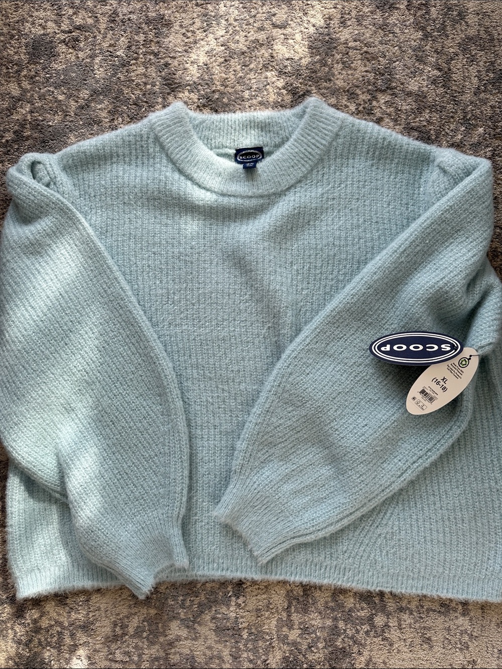 Scoop NYC Lightweight Mint Crewneck Sweater